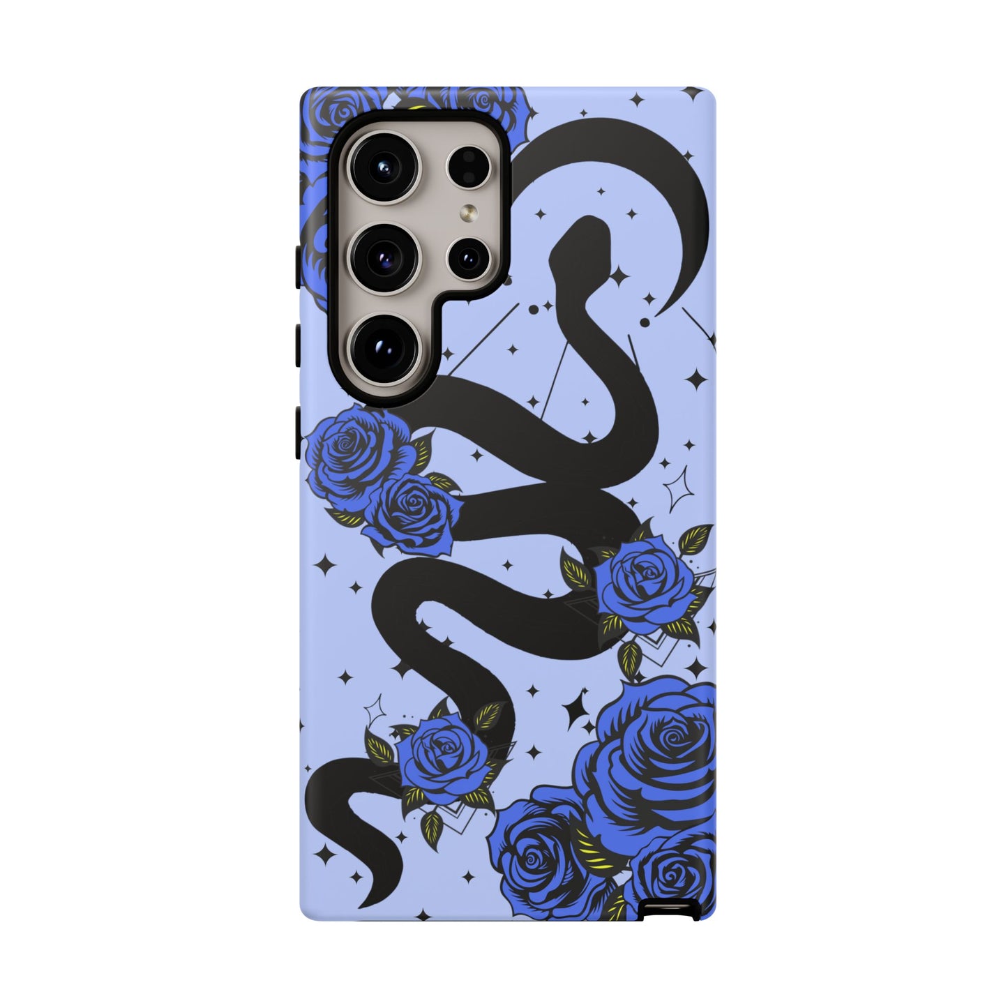 Blue Rose Crescent Moon Snake Samsung Galaxy Case for Android Devices