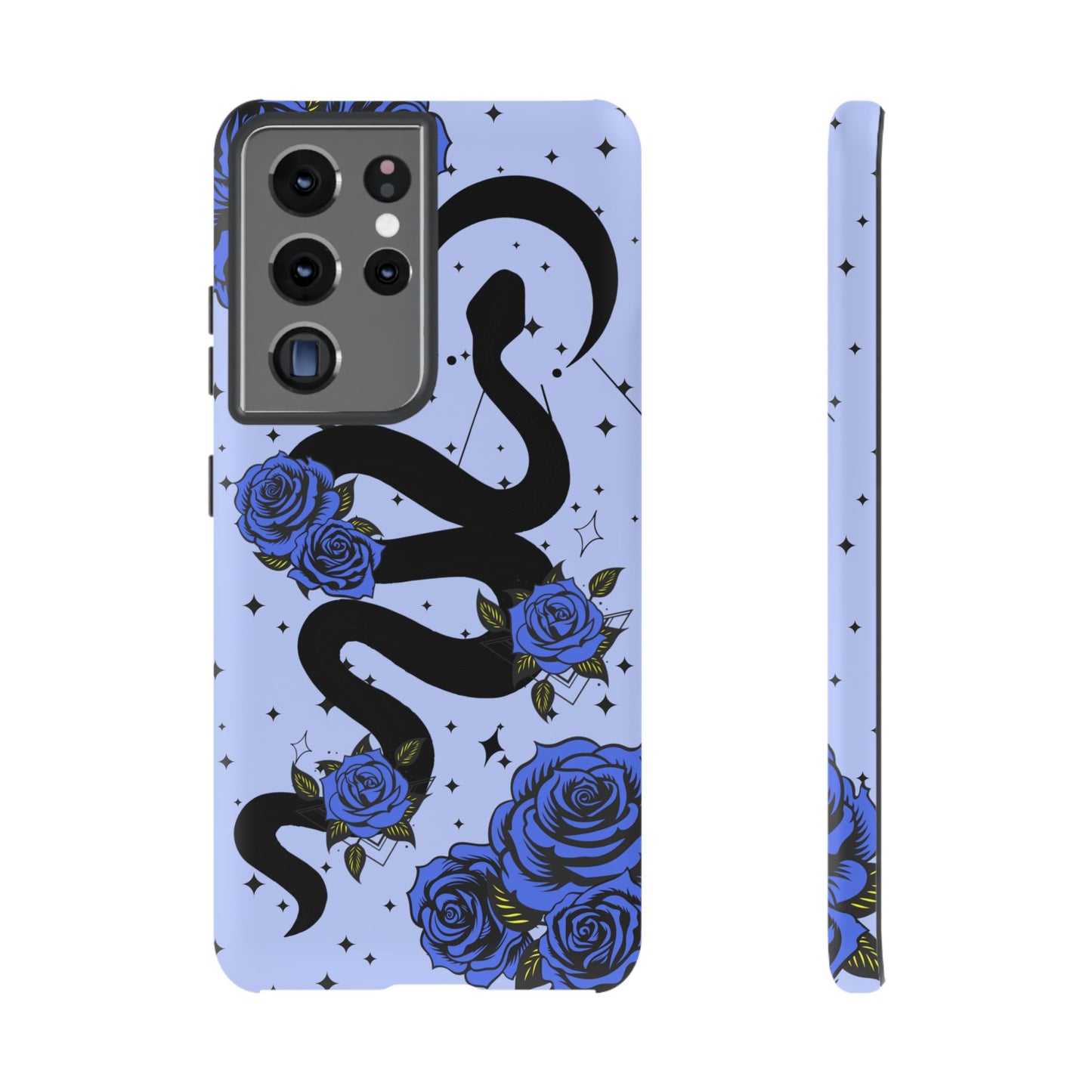 Blue Rose Crescent Moon Snake Samsung Galaxy Case for Android Devices