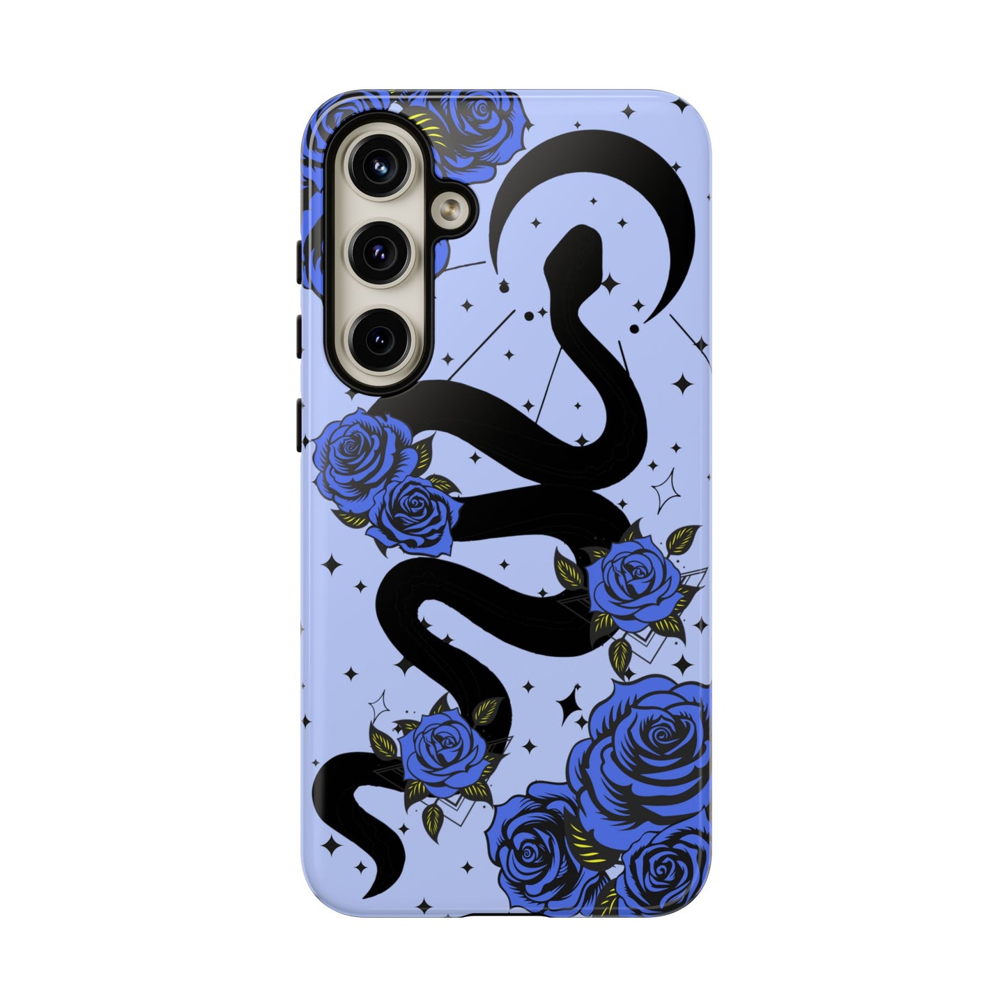 Blue Rose Crescent Moon Snake Samsung Galaxy Case for Android Devices