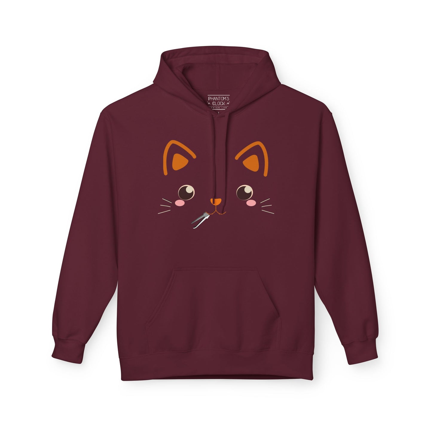 Kawaii Guilty Taco Cat - Front and Back Design Graphic Hoodie | Unisex Midweight Softstyle Fleece