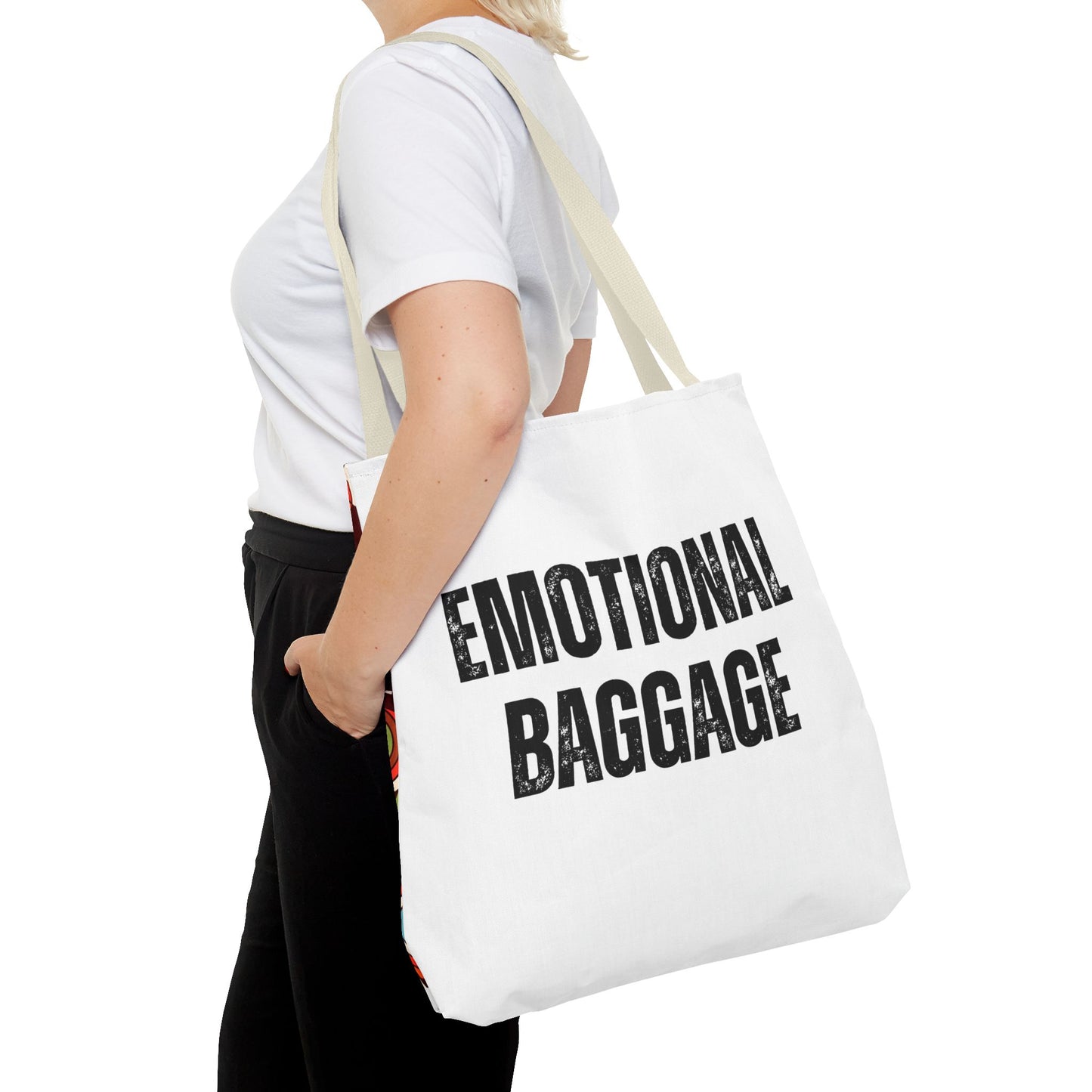 Canvas Tote - Emotional Baggage Trippy Checkerboard Design