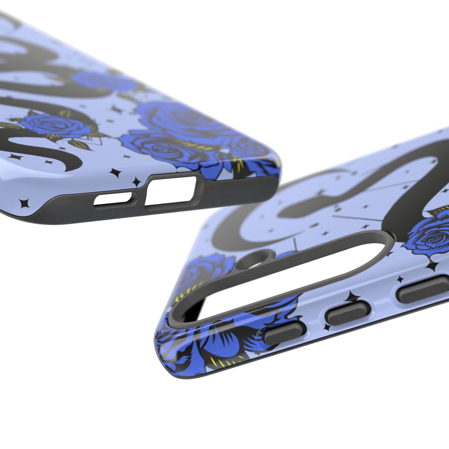 Blue Rose Crescent Moon Snake Samsung Galaxy Case for Android Devices