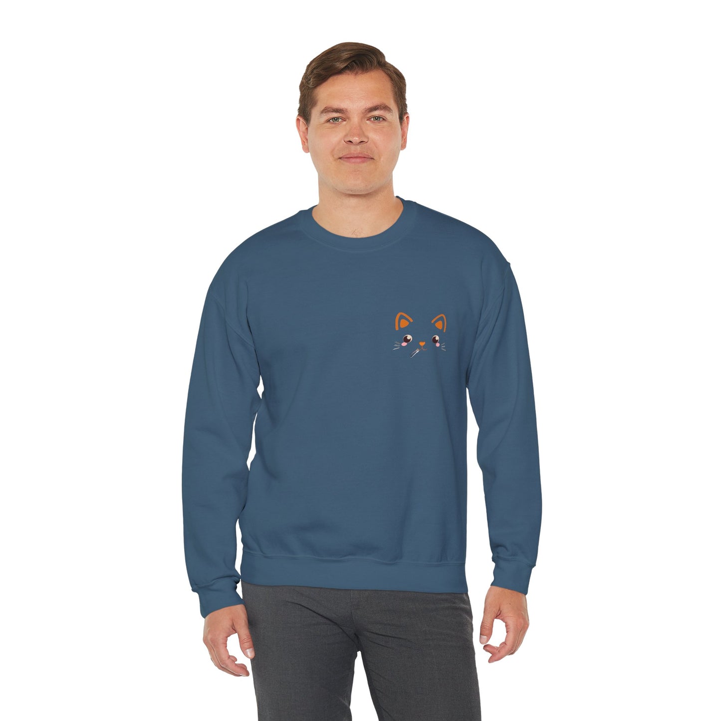 Kawaii Guilty Taco Cat - Front and Back Design Graphic Pullover | Unisex Heavy Blend™ Crewneck Sweatshirt