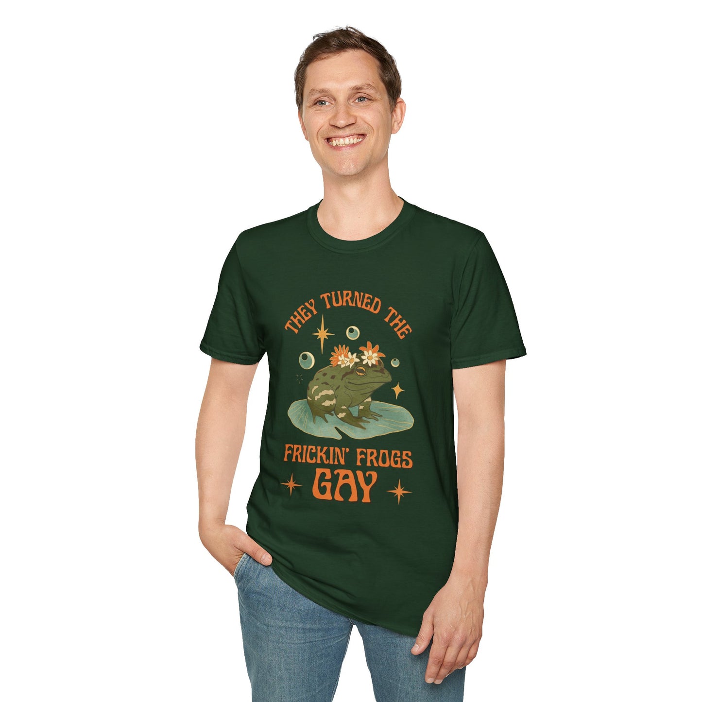They Turned The Frickin' Frogs Gay | Unisex Softstyle Tee