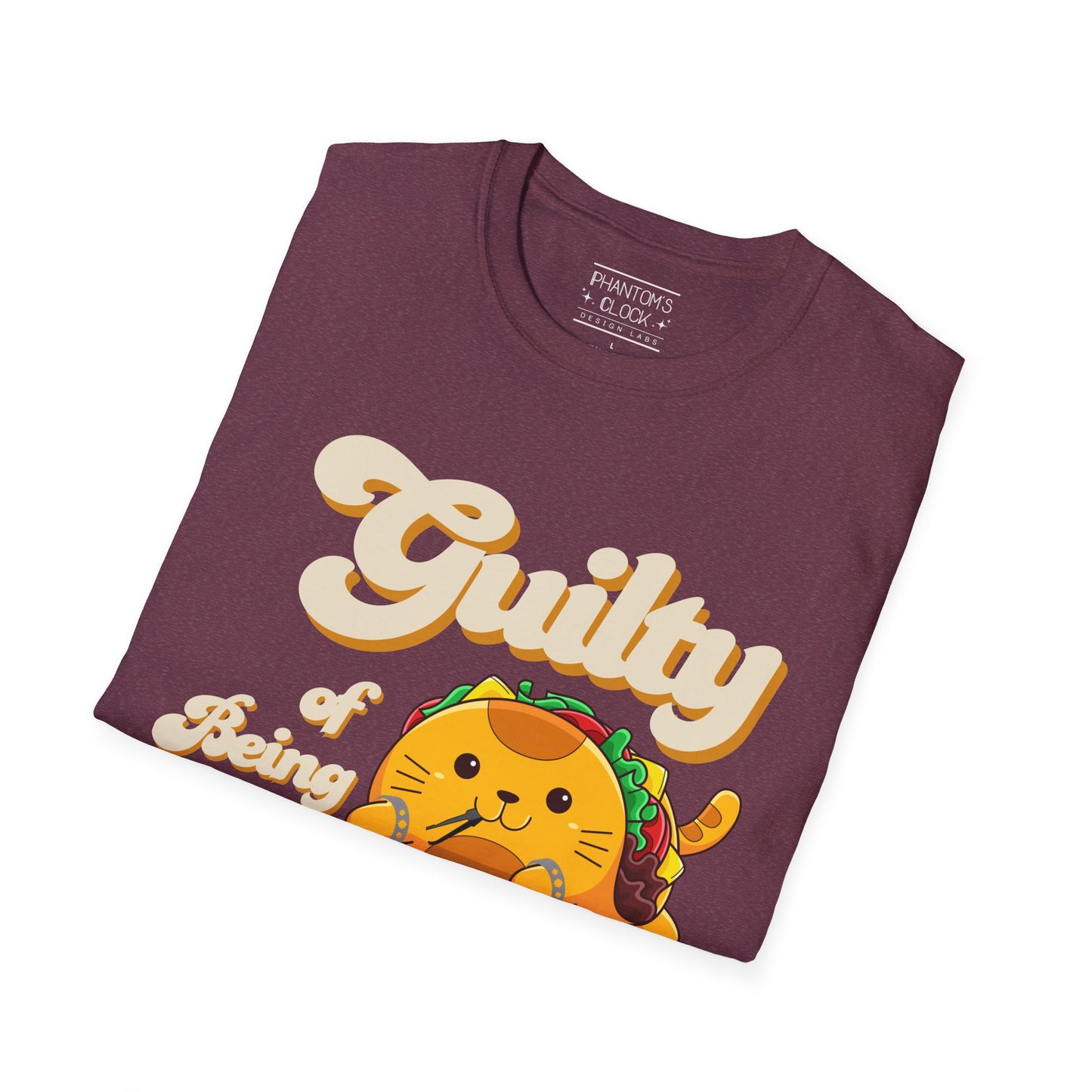 Kawaii Guilty Taco Cat Funny Graphic Tee | Unisex Softstyle T-Shirt