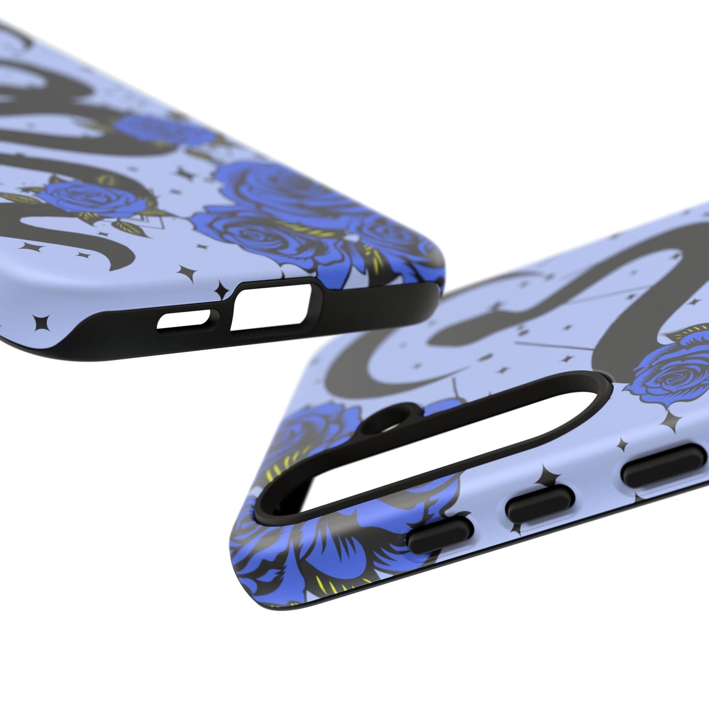 Blue Rose Crescent Moon Snake Samsung Galaxy Case for Android Devices