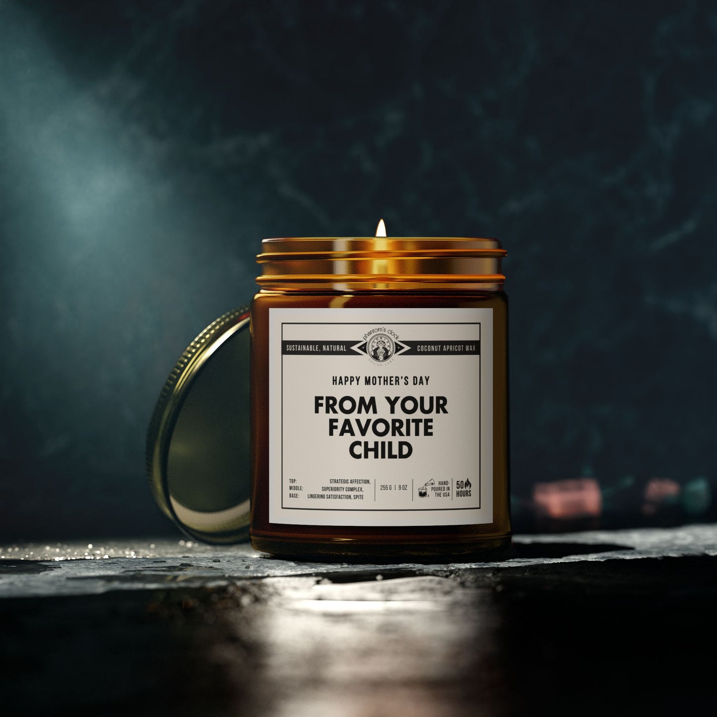 Funny Candle for Mother's Day - From Your Favorite Child | Scented Coconut Apricot Wax Candle 9oz