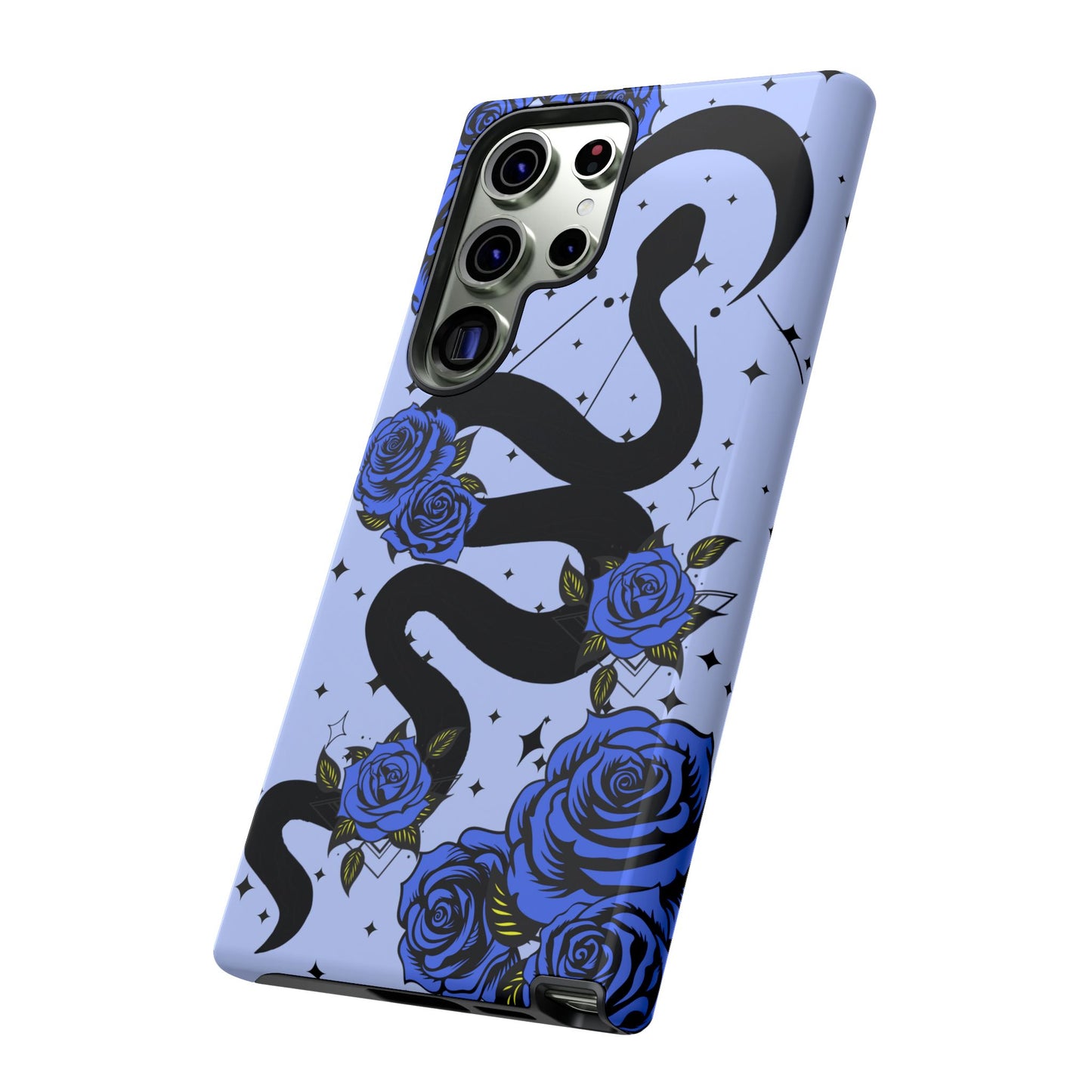 Blue Rose Crescent Moon Snake Samsung Galaxy Case for Android Devices