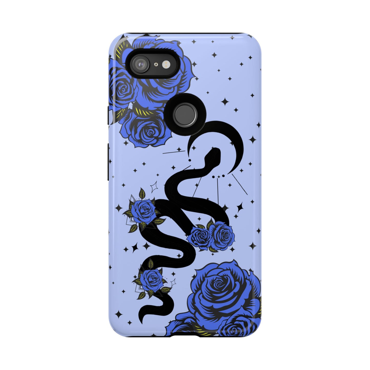 Blue Rose Crescent Moon Snake Google Pixel Phone Case for Android Devices