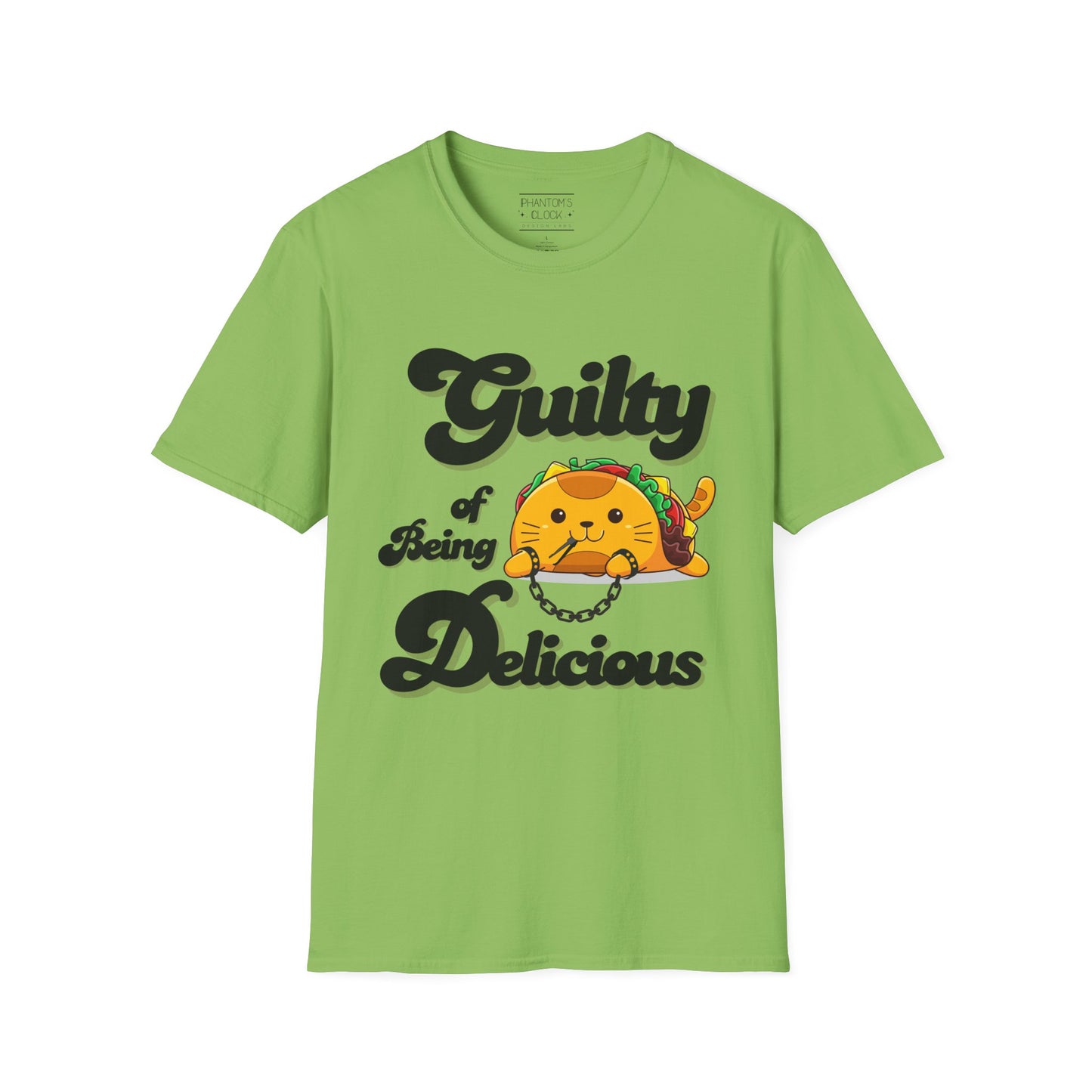 Kawaii Guilty Taco Cat Funny Graphic Tee | Unisex Softstyle T-Shirt