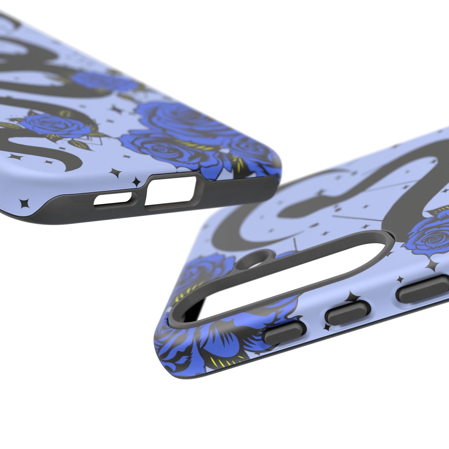 Blue Rose Crescent Moon Snake Samsung Galaxy Case for Android Devices