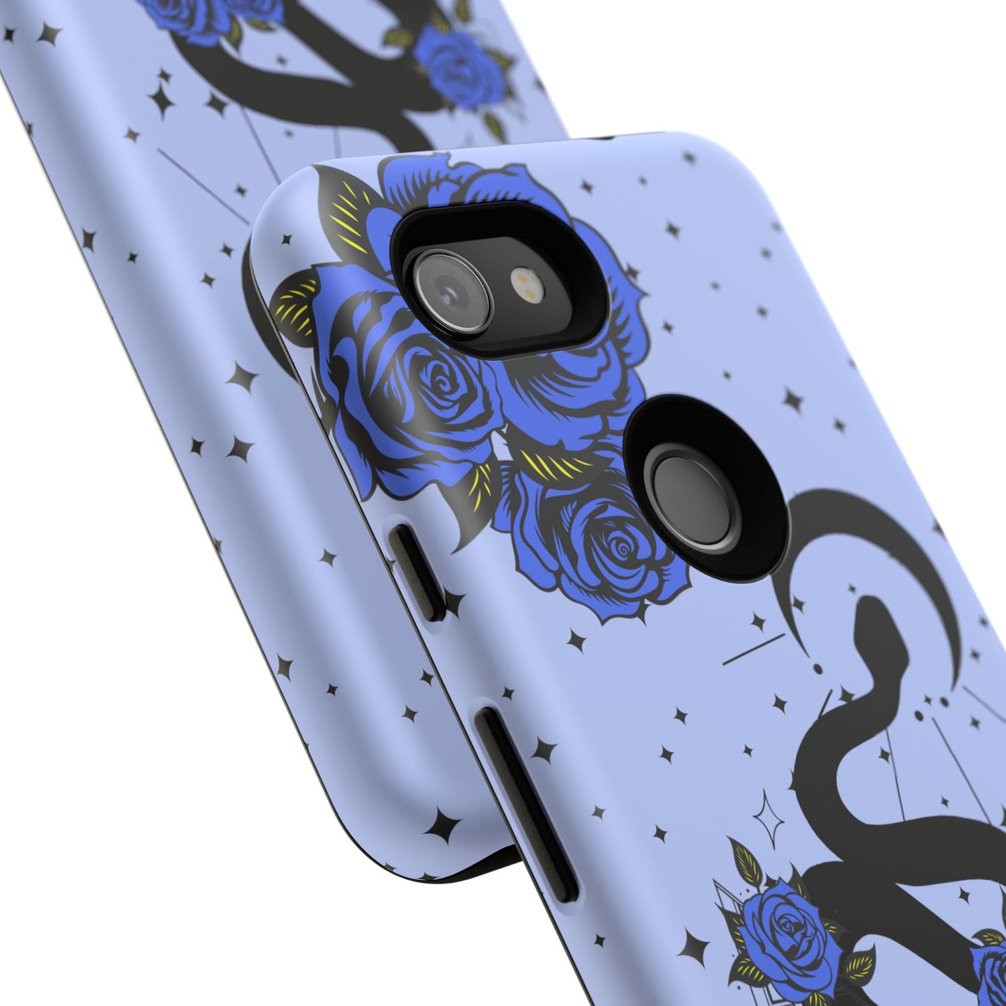 Blue Rose Crescent Moon Snake Google Pixel Phone Case for Android Devices