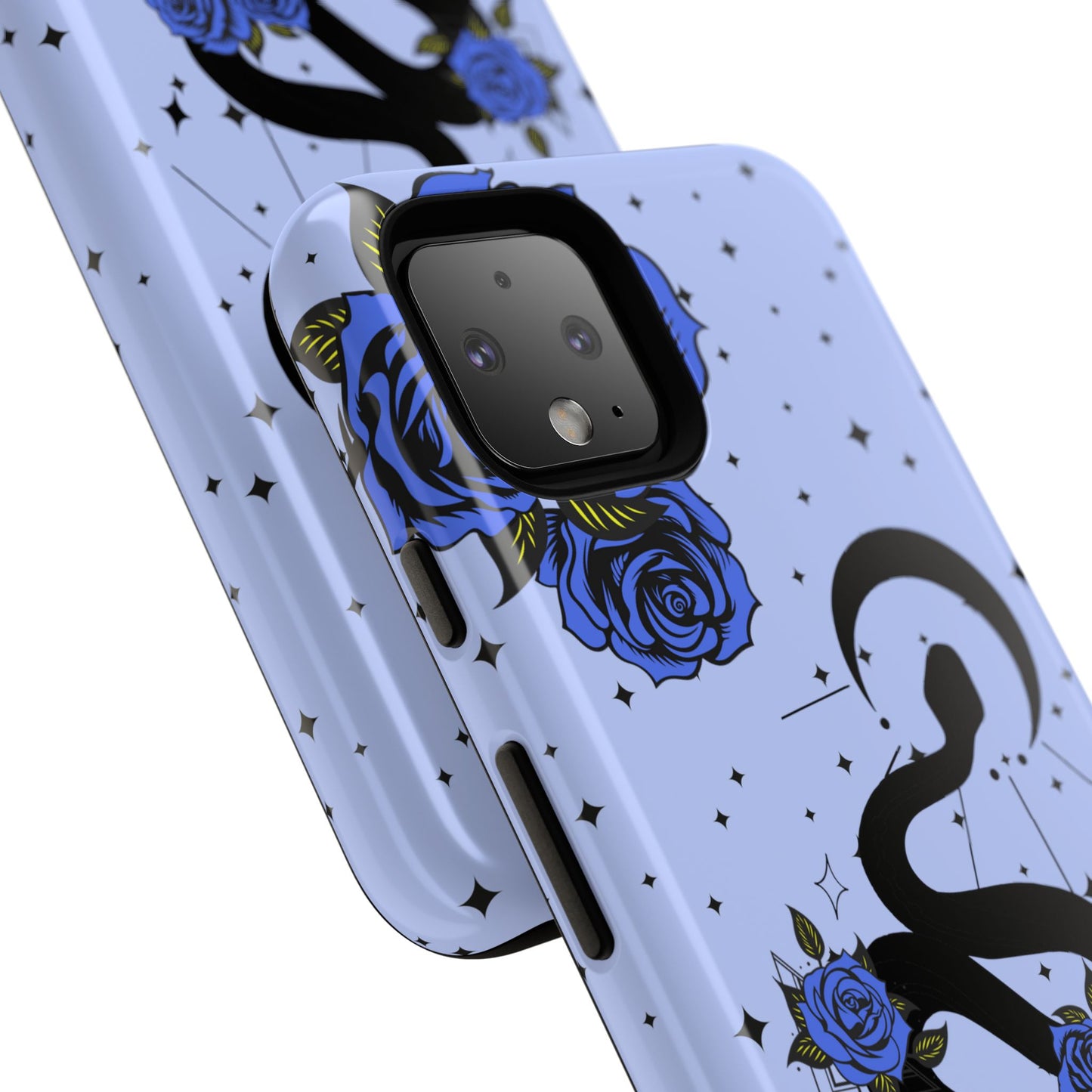 Blue Rose Crescent Moon Snake Google Pixel Phone Case for Android Devices