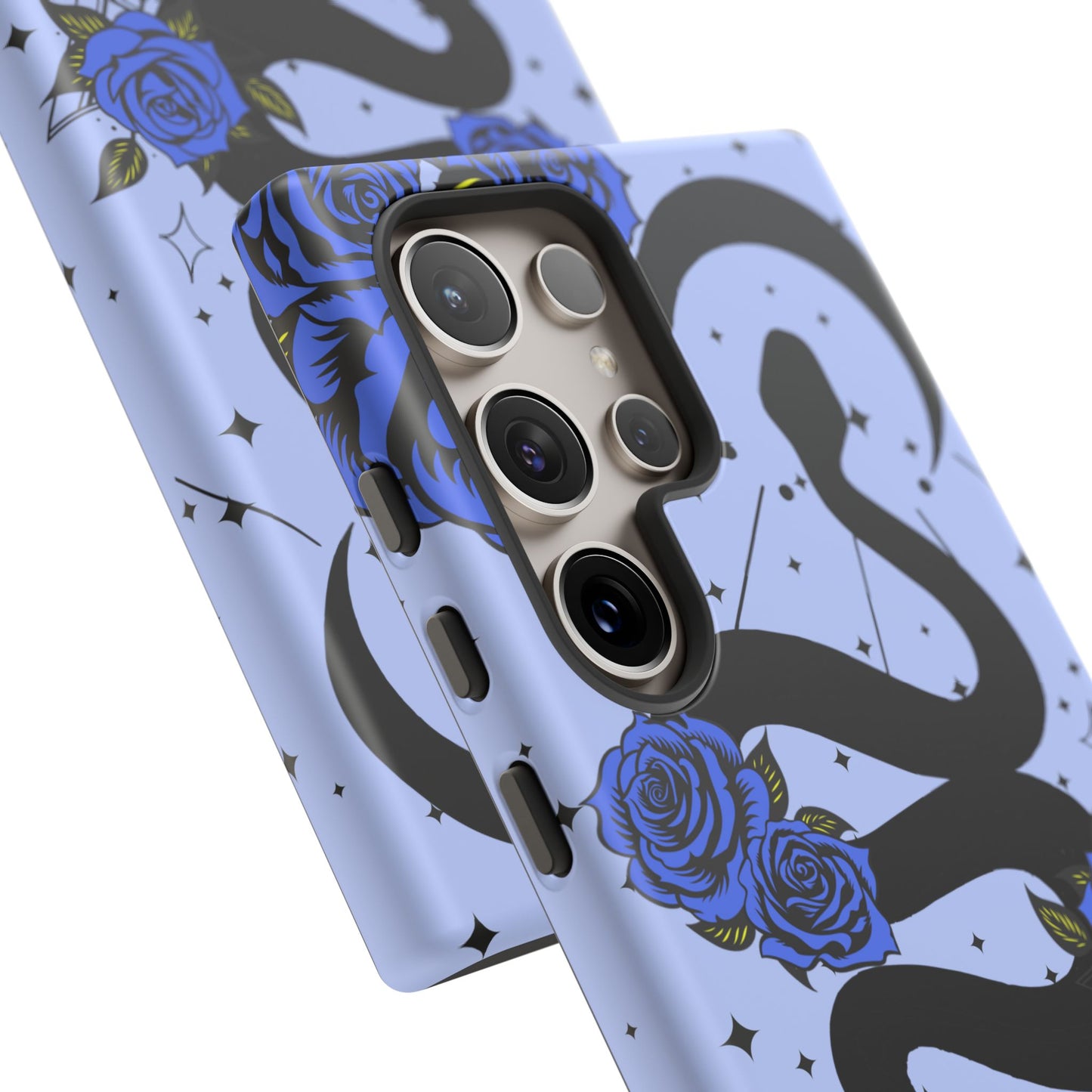 Blue Rose Crescent Moon Snake Samsung Galaxy Case for Android Devices