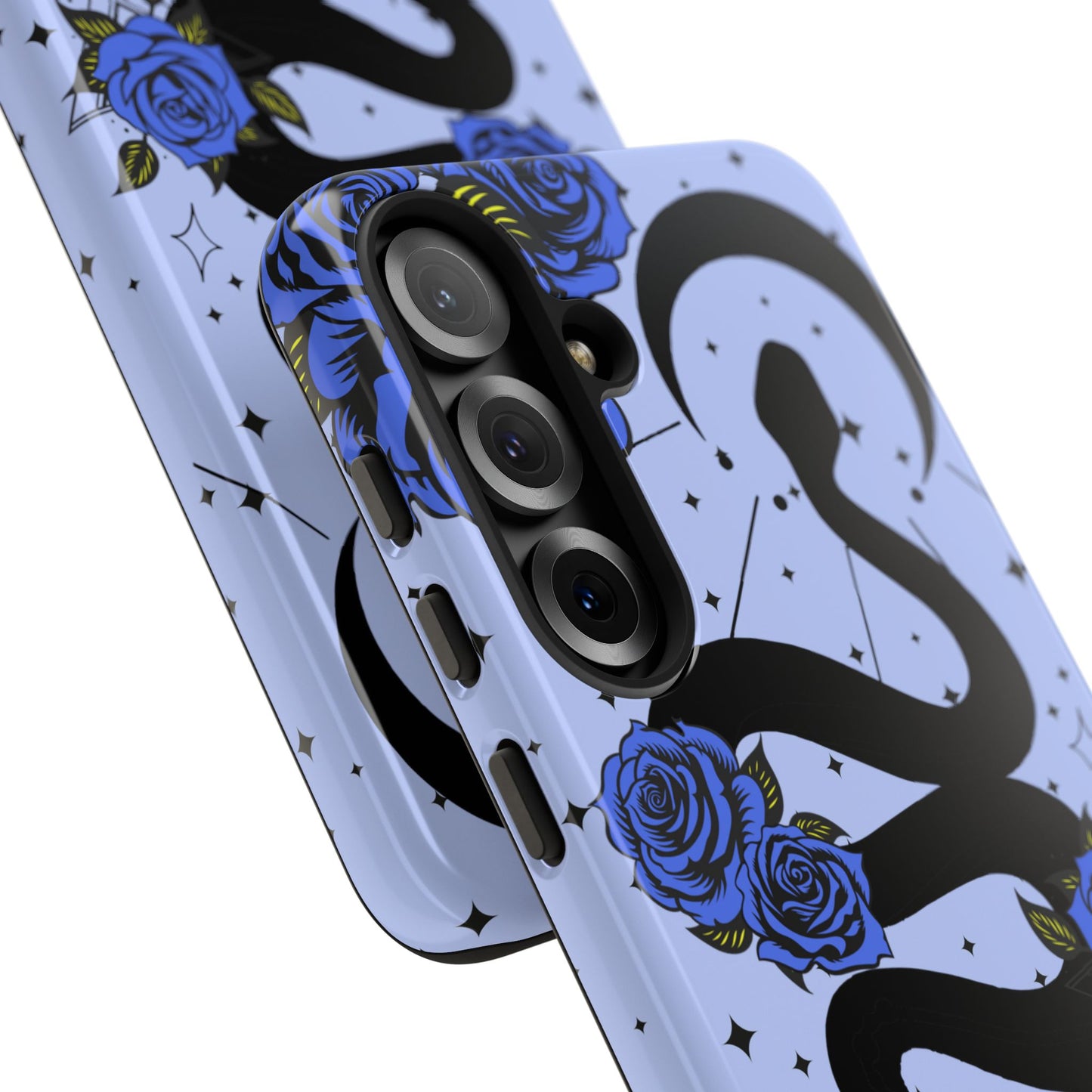 Blue Rose Crescent Moon Snake Samsung Galaxy Case for Android Devices