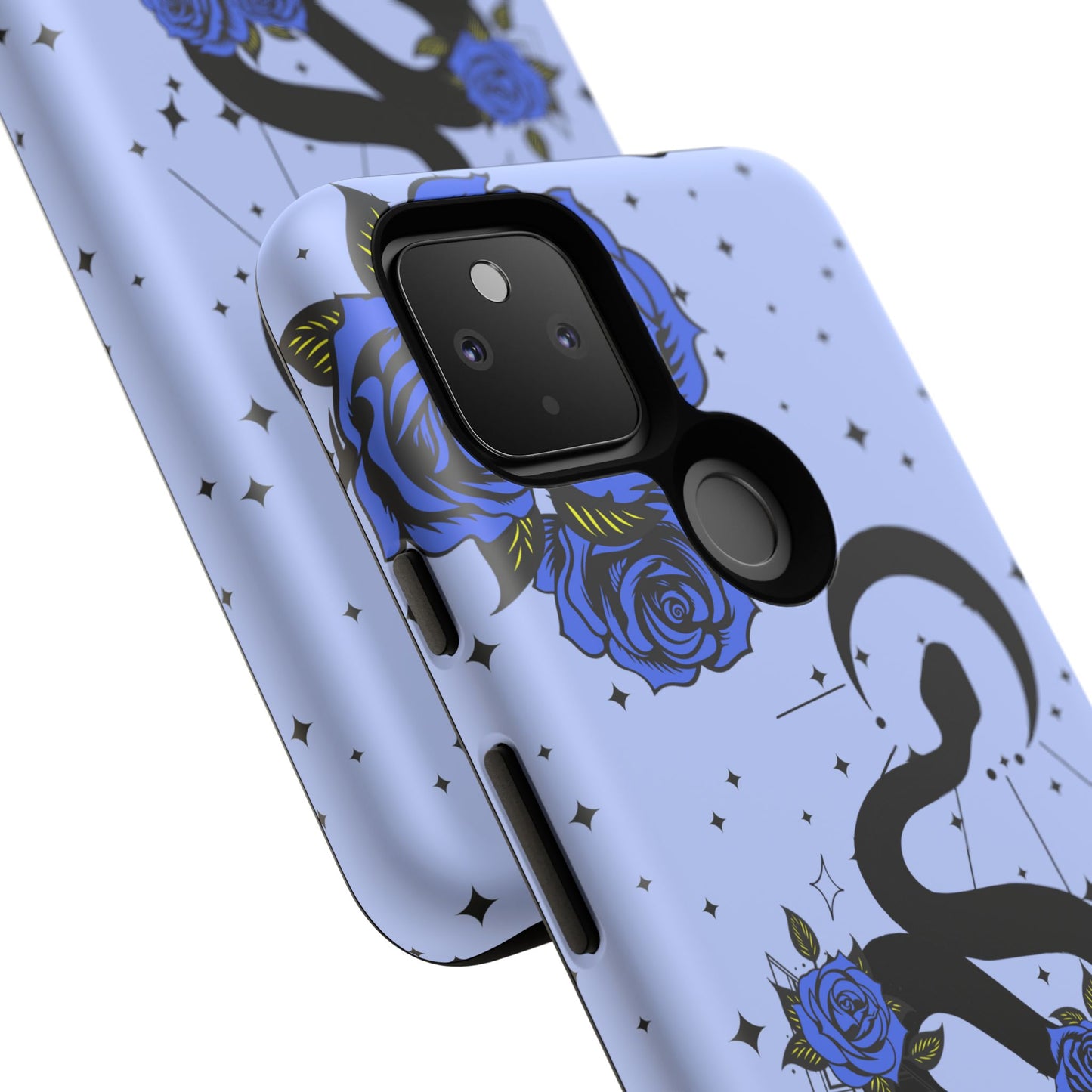 Blue Rose Crescent Moon Snake Google Pixel Phone Case for Android Devices