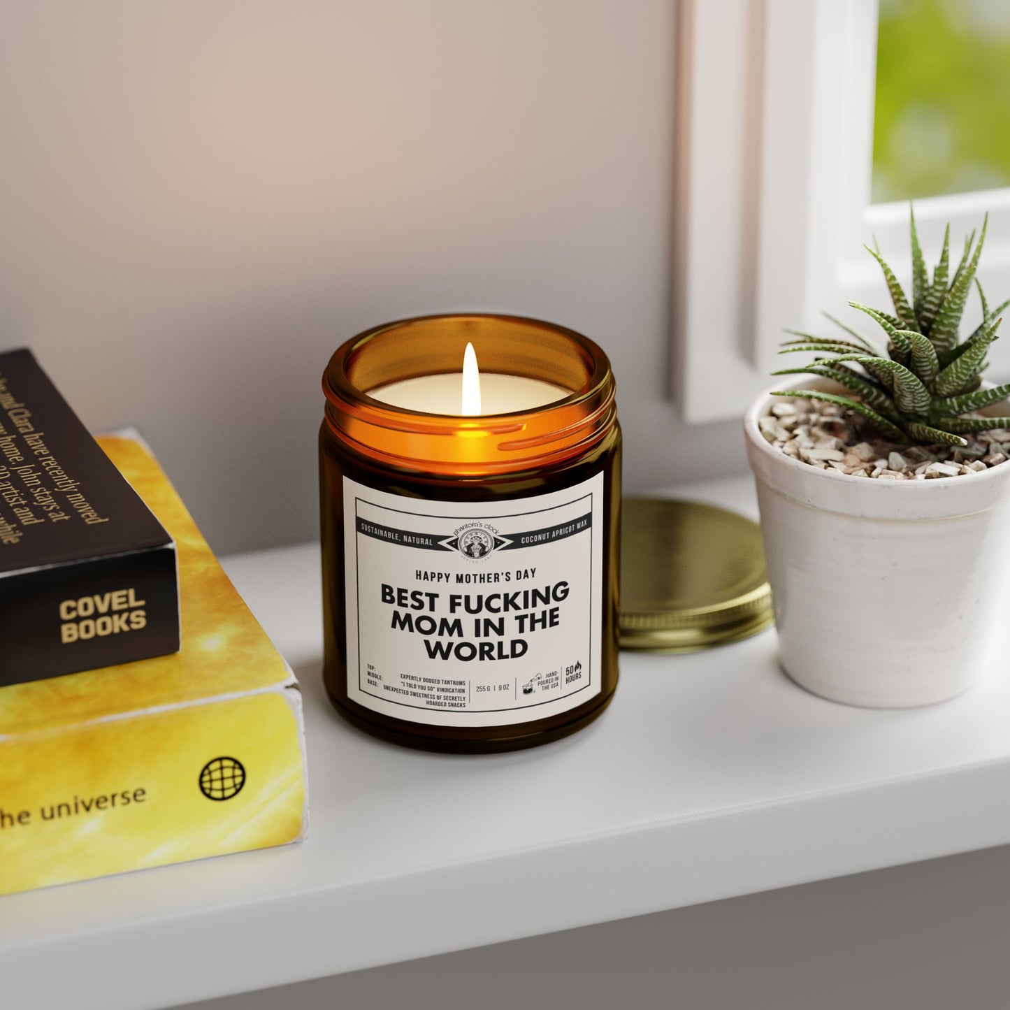 Funny Candle for Mother's Day - Best F-ing Mom In The World | Scented Coconut Apricot Wax Candle 9oz