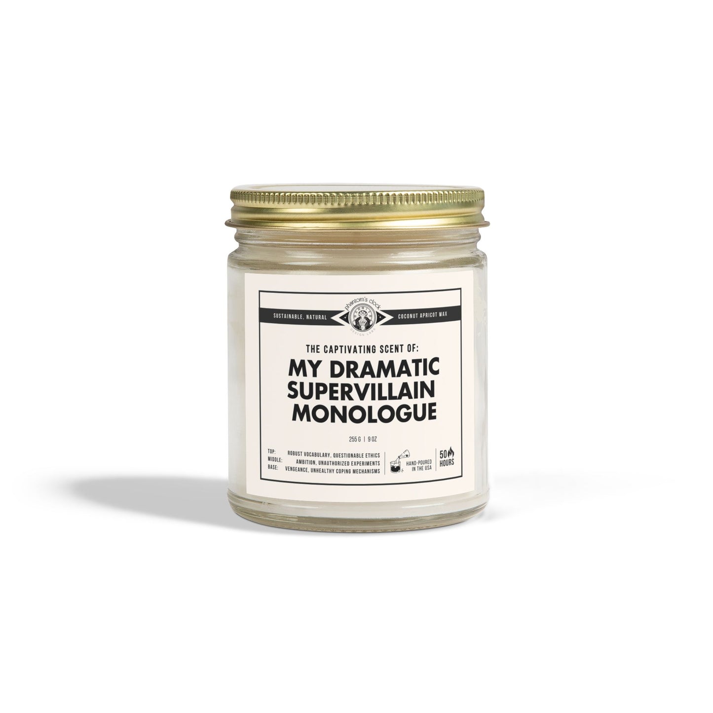 My Dramatic Supervillain Monologue | Scented Scented Coconut Apricot Wax Candle 9oz