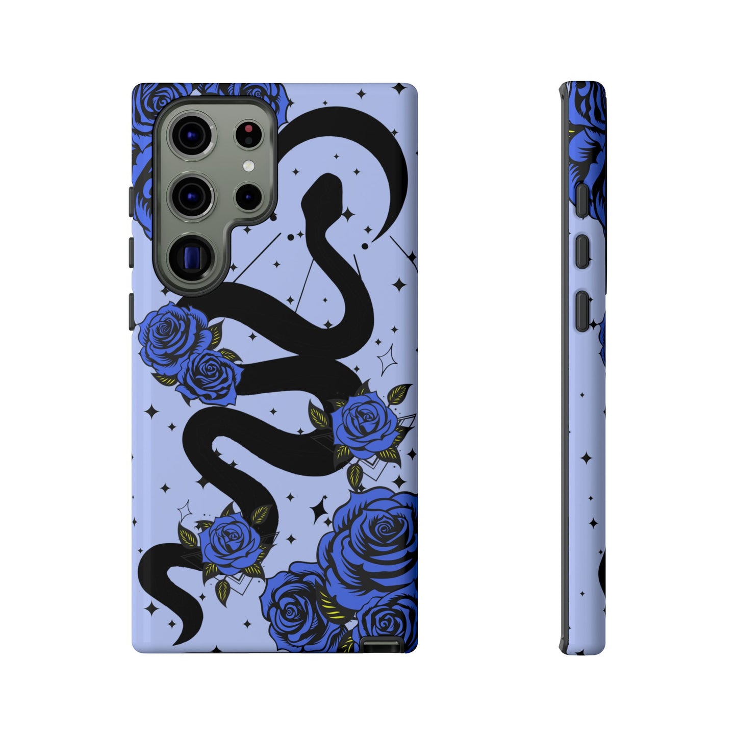 Blue Rose Crescent Moon Snake Samsung Galaxy Case for Android Devices