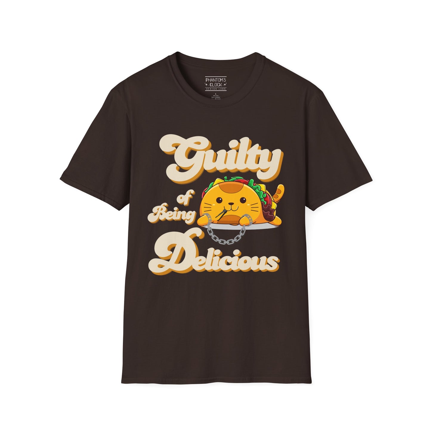 Kawaii Guilty Taco Cat Funny Graphic Tee | Unisex Softstyle T-Shirt