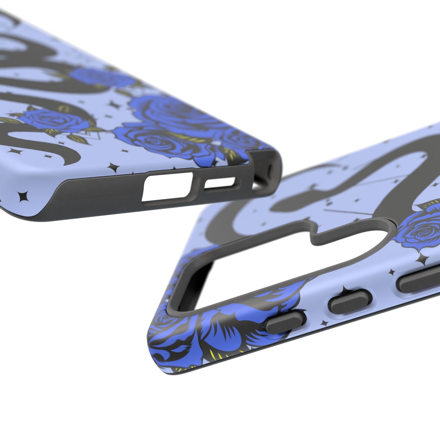 Blue Rose Crescent Moon Snake Samsung Galaxy Case for Android Devices