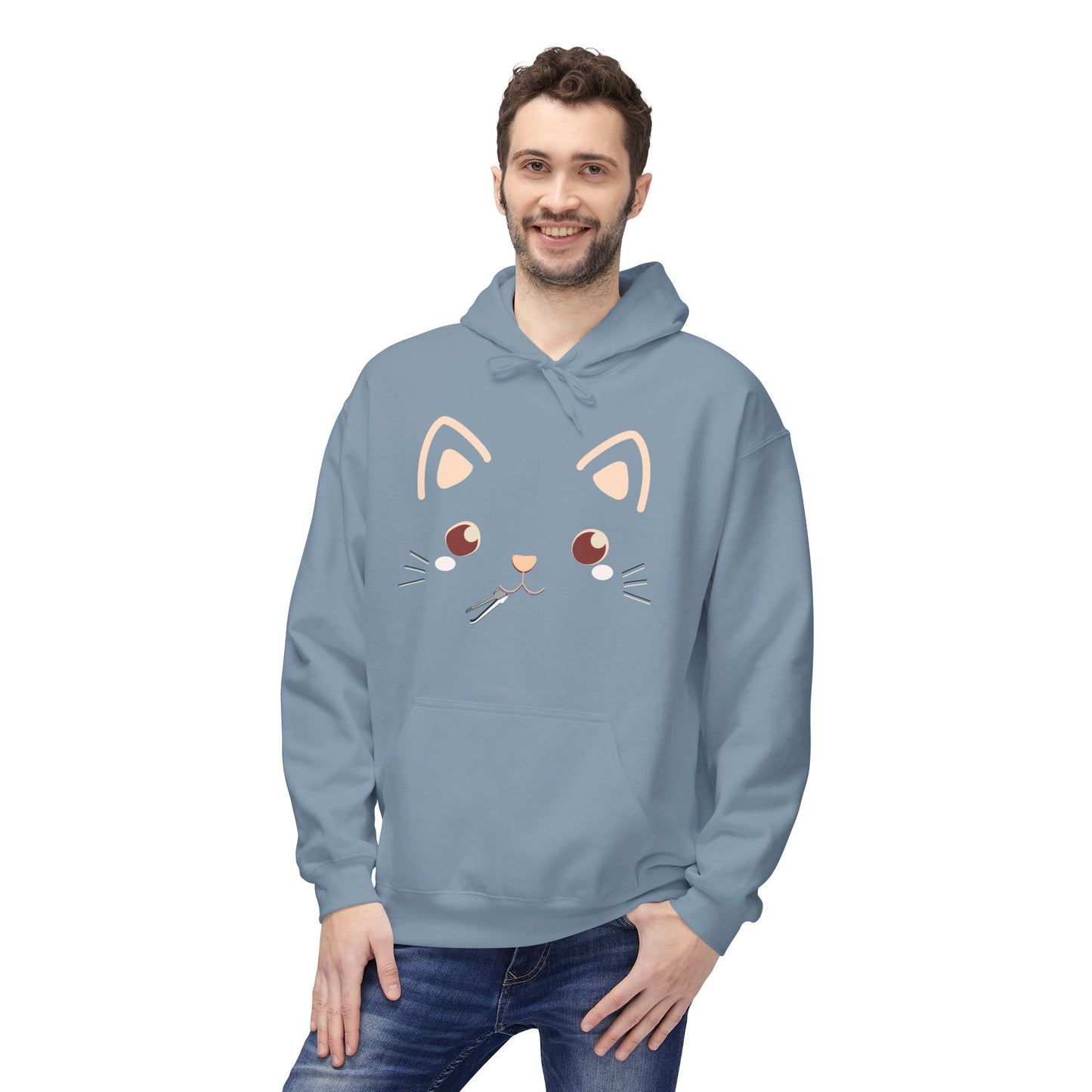 Kawaii Cat Lockpick Graphic Hoodie | Unisex Midweight Softstyle Fleece