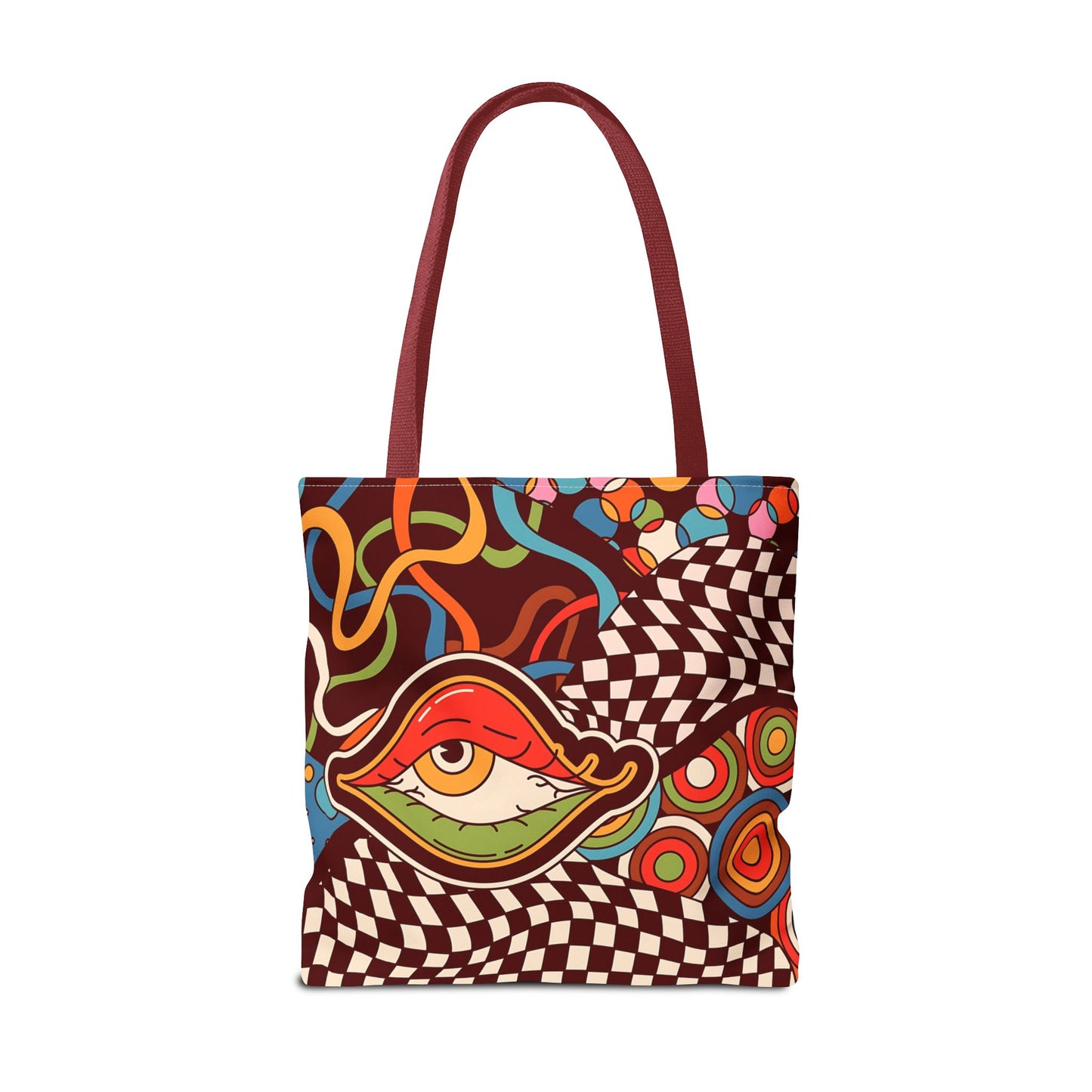 Canvas Tote - Emotional Baggage Trippy Checkerboard Design