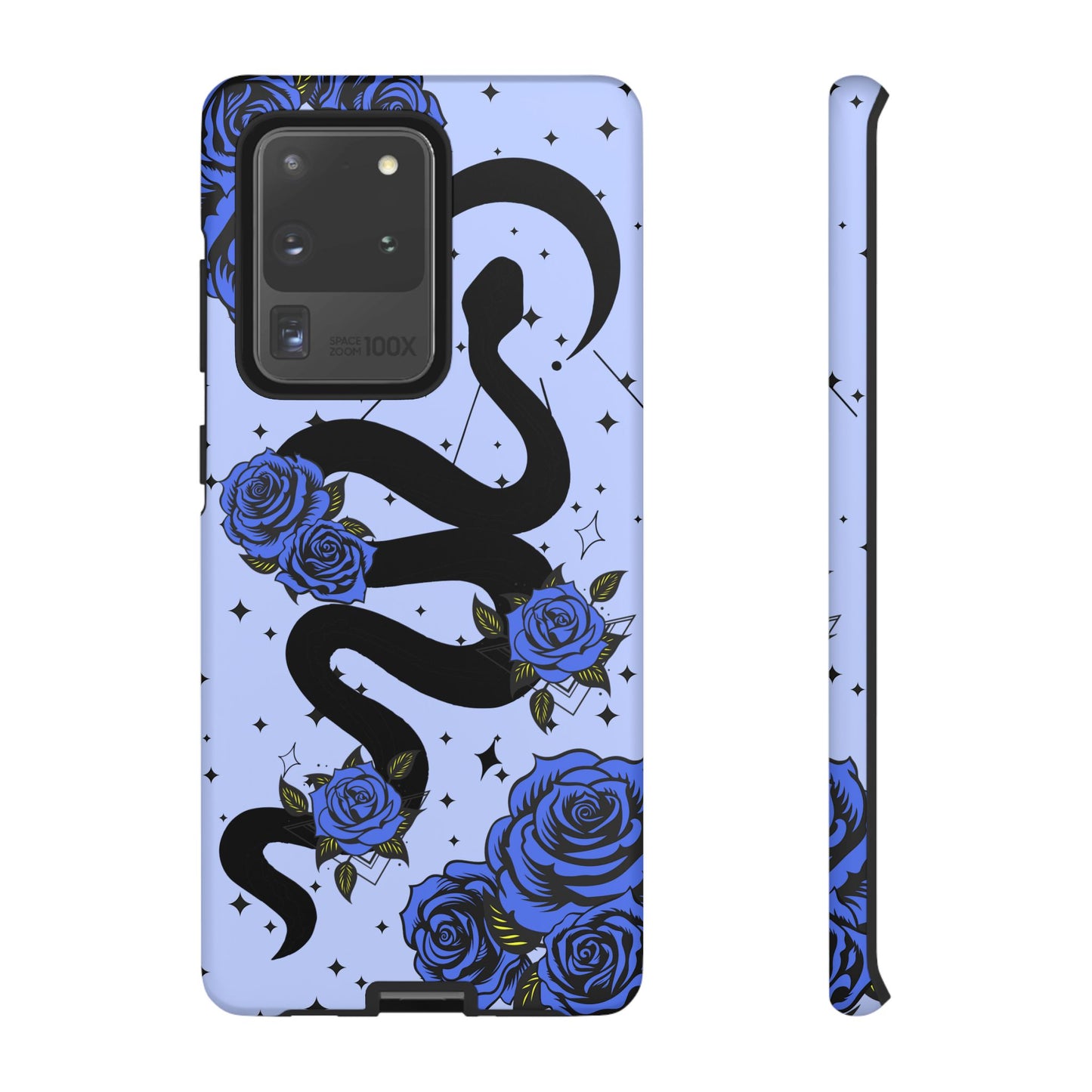 Blue Rose Crescent Moon Snake Samsung Galaxy Case for Android Devices