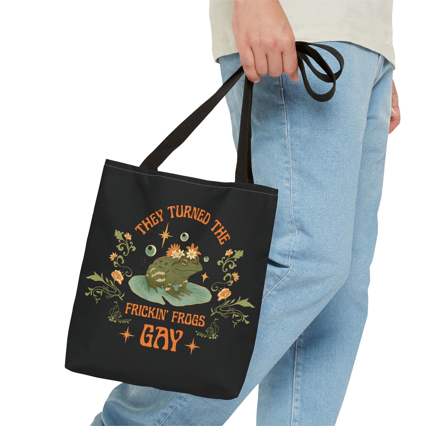 Canvas Tote - Art Nouveau Design - 'They Turned the Fricking Frogs Gay'