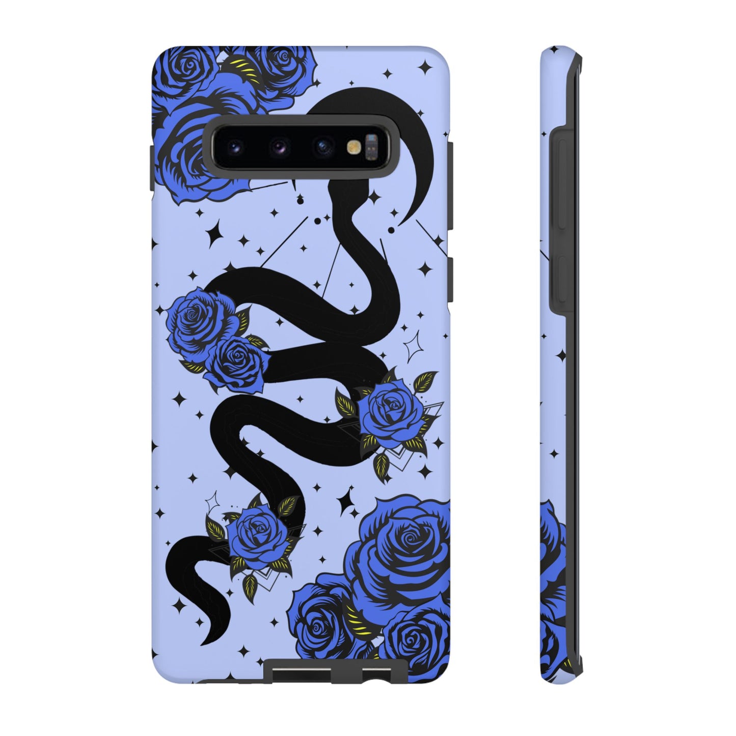 Blue Rose Crescent Moon Snake Samsung Galaxy Case for Android Devices