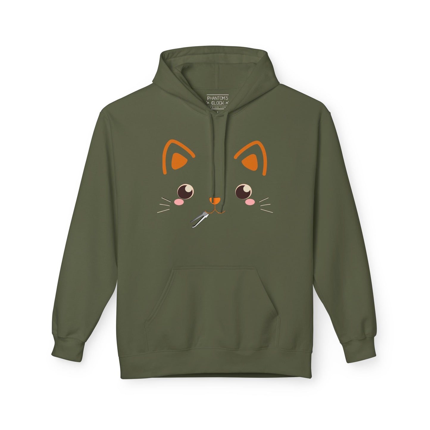 Kawaii Guilty Taco Cat - Front and Back Design Graphic Hoodie | Unisex Midweight Softstyle Fleece