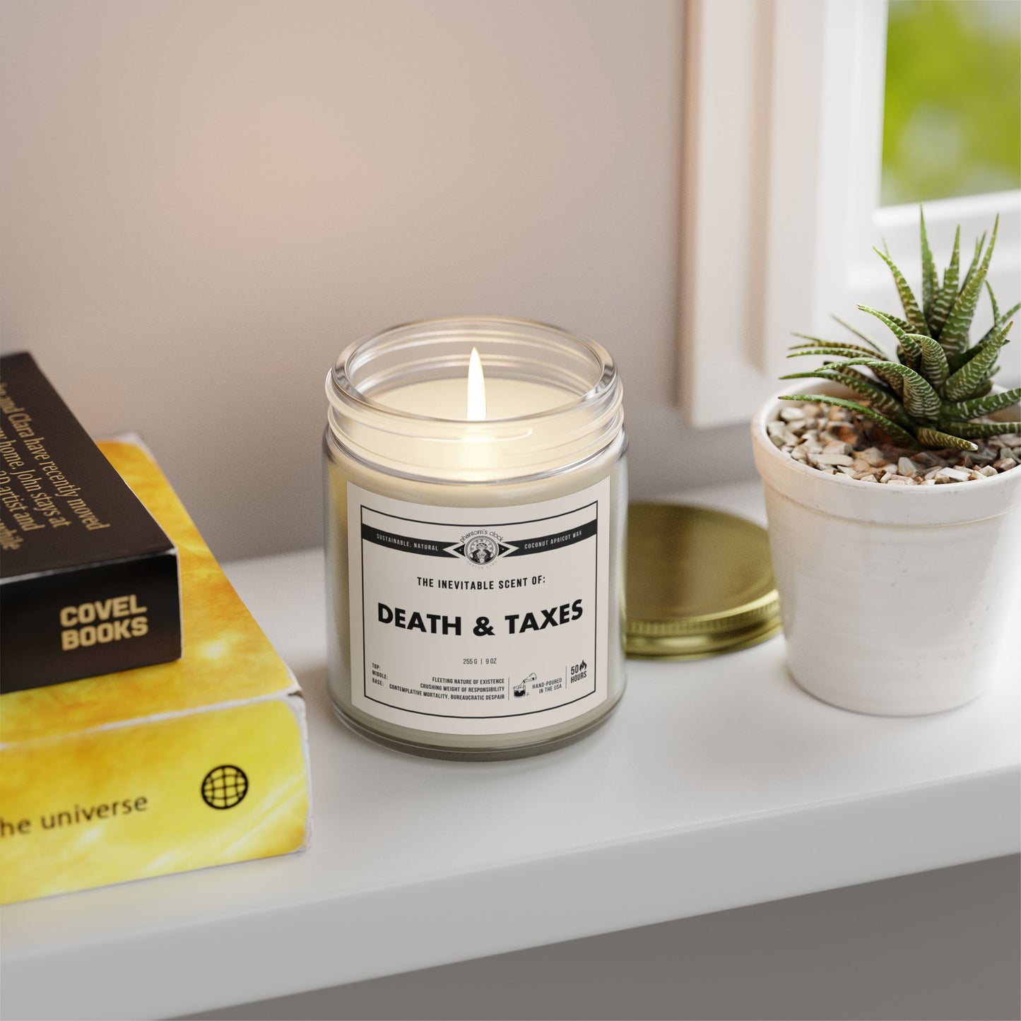 Death & Taxes | Scented Coconut Apricot Wax Candle 9oz