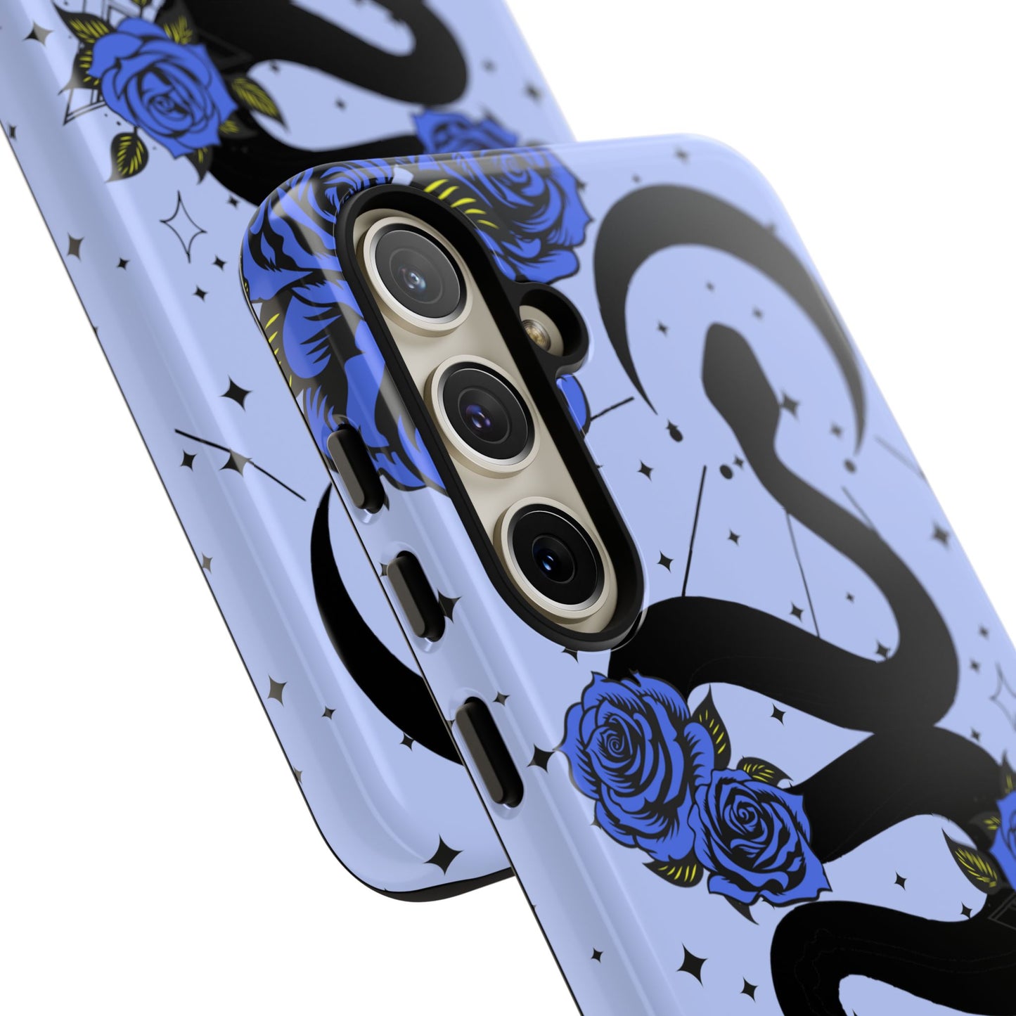 Blue Rose Crescent Moon Snake Samsung Galaxy Case for Android Devices
