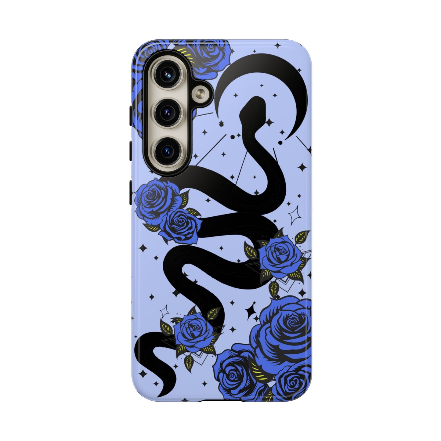 Blue Rose Crescent Moon Snake Samsung Galaxy Case for Android Devices
