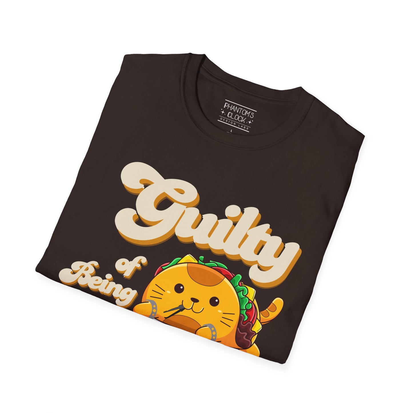 Kawaii Guilty Taco Cat Funny Graphic Tee | Unisex Softstyle T-Shirt