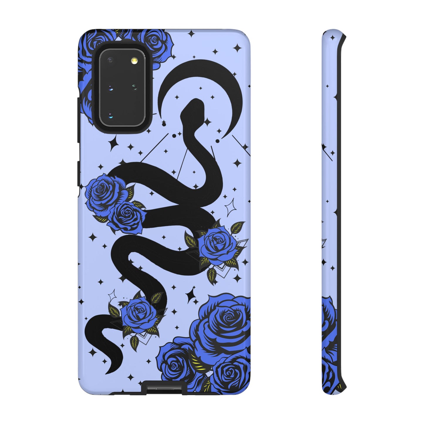 Blue Rose Crescent Moon Snake Samsung Galaxy Case for Android Devices