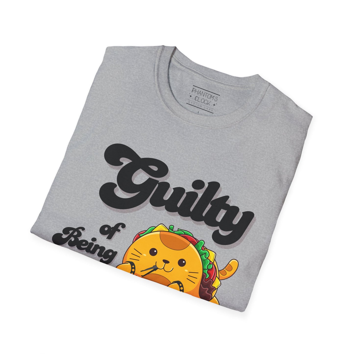 Kawaii Guilty Taco Cat Funny Graphic Tee | Unisex Softstyle T-Shirt