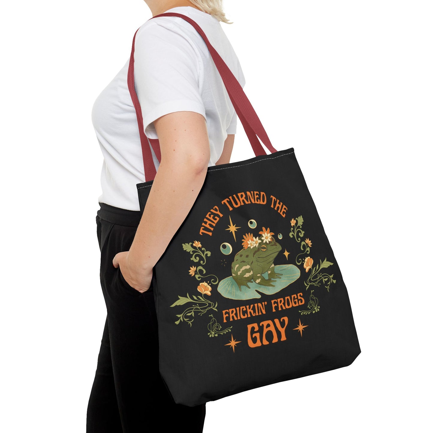 Canvas Tote - Art Nouveau Design - 'They Turned the Fricking Frogs Gay'