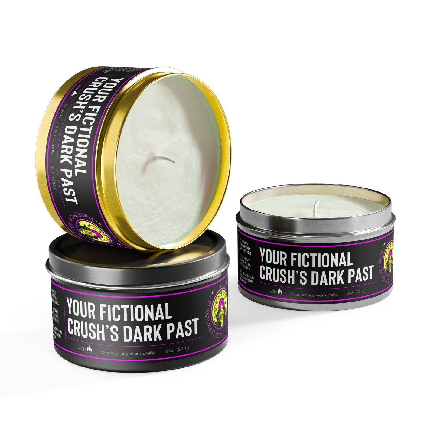 Your Fictional Crush's Dark Past | Aromatherapy Tin Candles