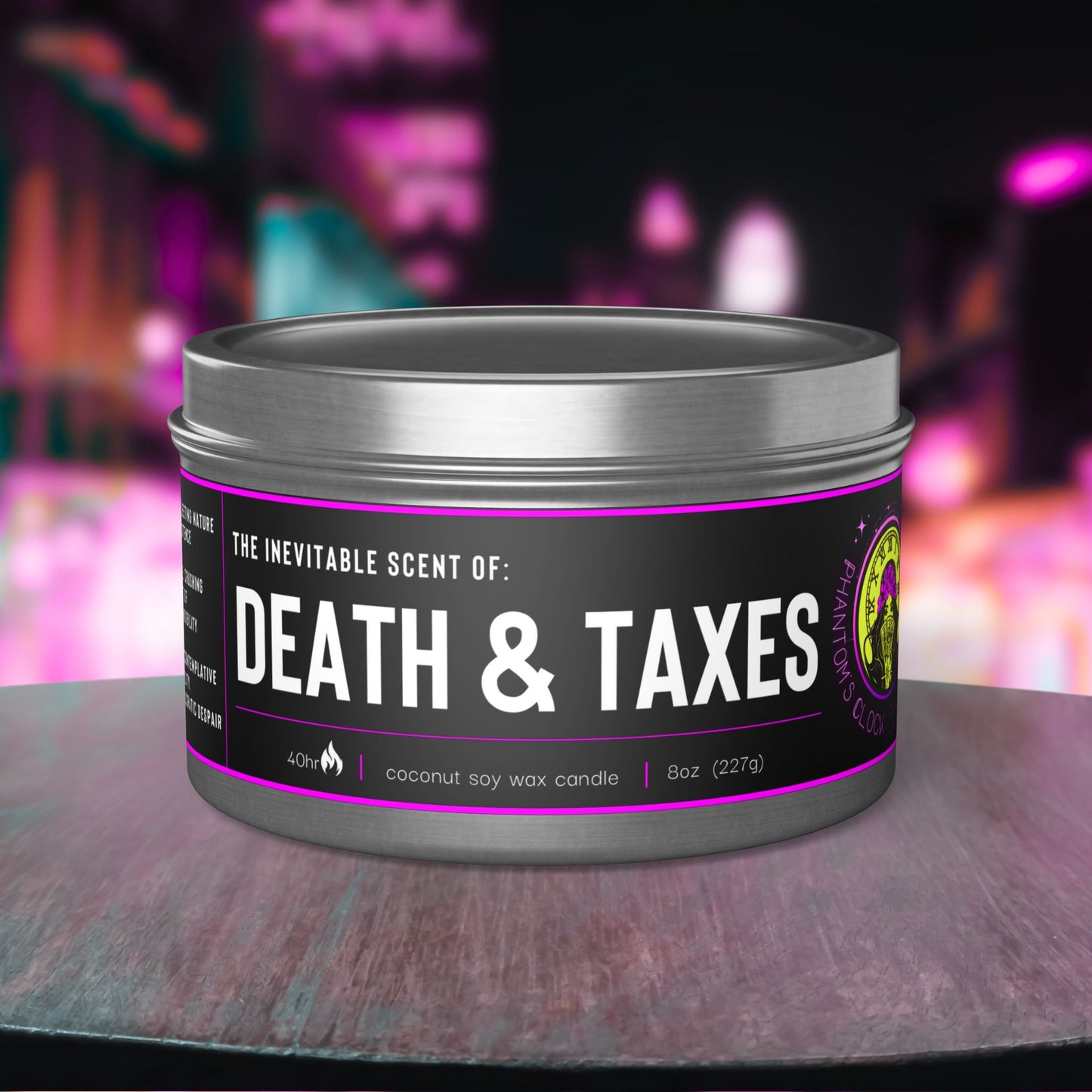 Death and Taxes | Aromatherapy Tin Candles