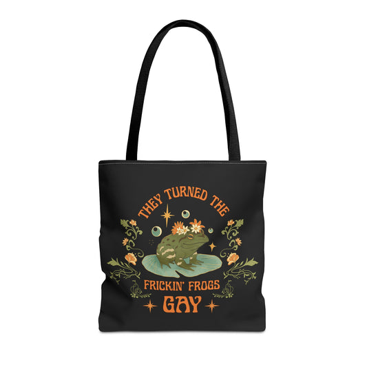 Canvas Tote - Art Nouveau Design - 'They Turned the Fricking Frogs Gay'