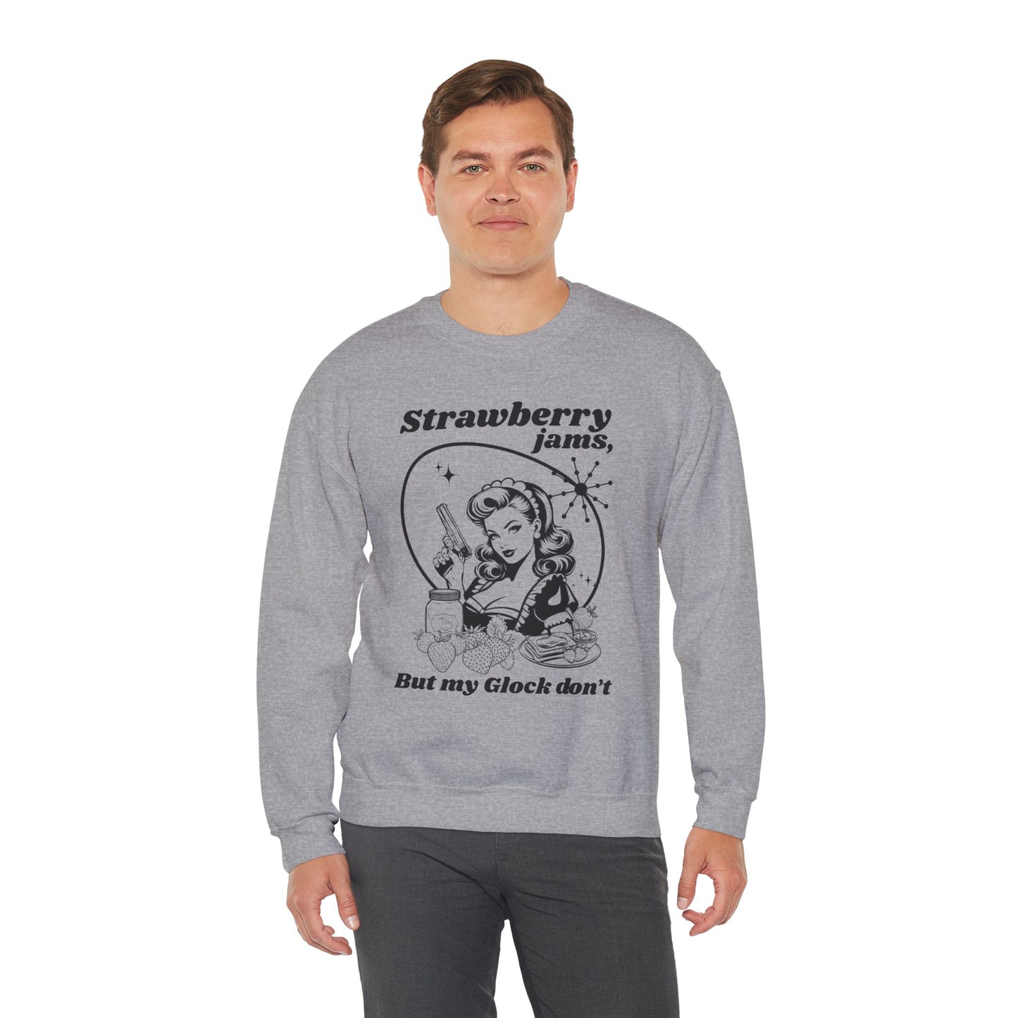 Vintage Pinup Strawberry Jam | Unisex Heavy Blend Crewneck Sweatshirt