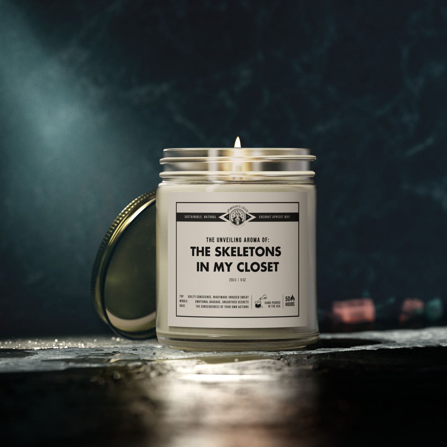 Skeletons in My Closet  | Scented Coconut Apricot Wax Candle 9oz