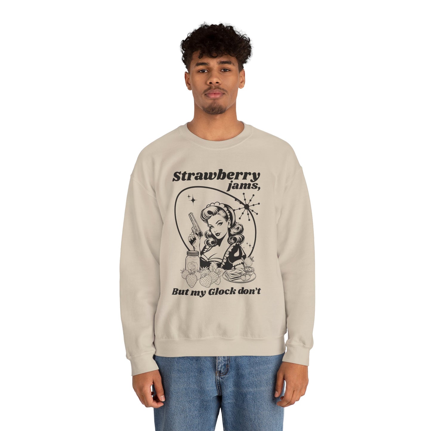 Vintage Pinup Strawberry Jam | Unisex Heavy Blend Crewneck Sweatshirt