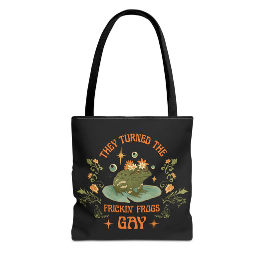 Canvas Tote - Art Nouveau Design - 'They Turned the Fricking Frogs Gay'