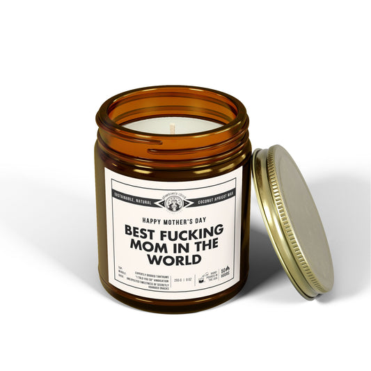 Funny Candle for Mother's Day - Best F-ing Mom In The World | Scented Coconut Apricot Wax Candle 9oz