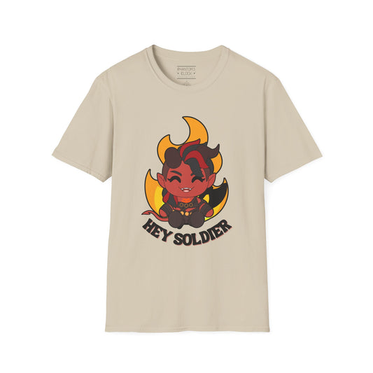 Hey Soldier Unisex Softstyle T-Shirt, Cute Graphic Tee, Casual Wear, Gamer Apparel, Gift for Him/Her, Fantasy T-Shirt