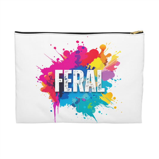 Zipper Pouch - 'Feral' Multicolor Paint Spatter Design