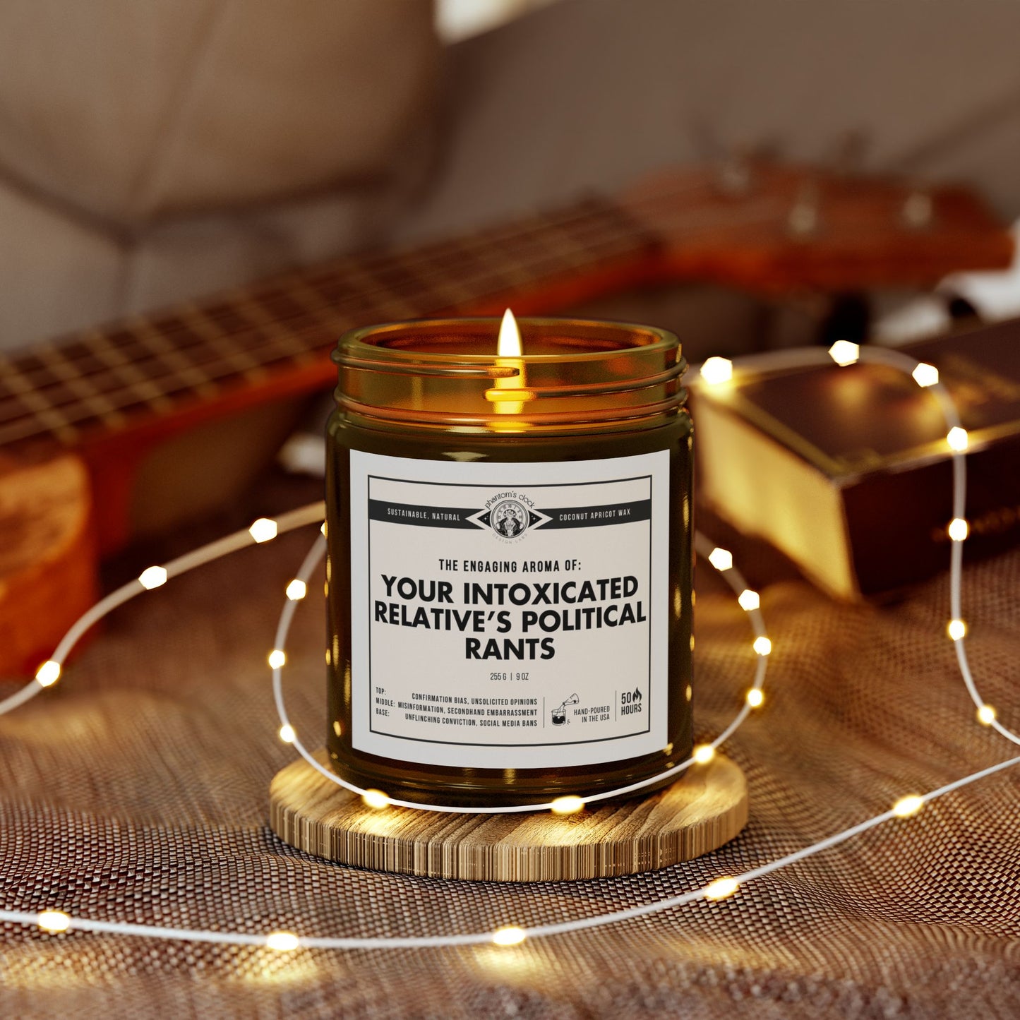 Your Intoxicated Relative's Political Rants | Scented Coconut Apricot Wax Candle 9oz