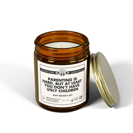 Funny Candle for Mother's Day - Parenting is Hard... | Scented Coconut Apricot Wax Candle 9oz